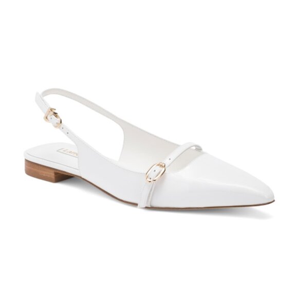 Larroude Shoes - LARROUDE Made In Brazil Patent Leather Ines Slingback Flats